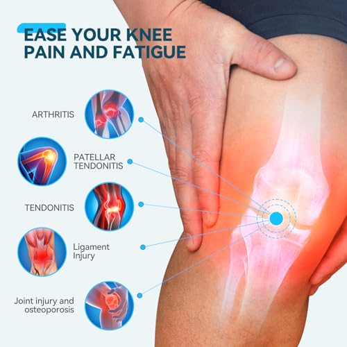 AGPTEK Plus Size Knee Brace for Women & Men, Pain Relief Patella Tendon Knee Strap 2 Pack, Adjustable Knee Support Band for Running Weightlifting Baseball Tennis Volleyball Jogging Bicycle Climbing, 20.87-27.56in