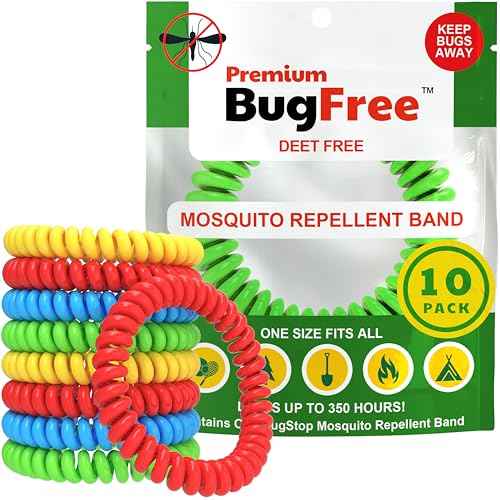 Mosquito Repellent Bracelets (10 Pack) Mosquito Repellent Bracelets for Adults and Kids - Premium DEET-Free Bands - 10 Multicolor Bands - Individually Wrapped