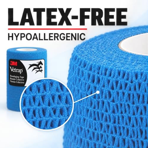 Self-Adherent Bandage Tape for Pets and First Aid - 4 Inch x 5 Yards, 3 Pack