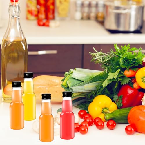 1.8oz Mini Liquor Bottles Pack of 50 with Funnels - Small Plastic Shot Containers for Party & Wedding Favors