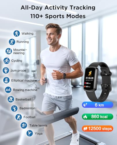 Souyie Black Fitness Smart Watch with Heart Rate, SpO2 & Sleep Tracking