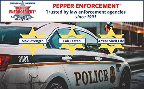 4 oz. Splatter Stream Pepper Spray for Self Defense - Maximum Police Strength 10% OC Formula, Emergency Personal Protection, Flip Top Safety for Quick and Accurate Aim
