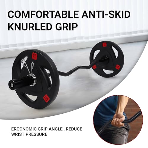 Fitvids Olympic Curl Barbell, Alloy steel, 48 inch