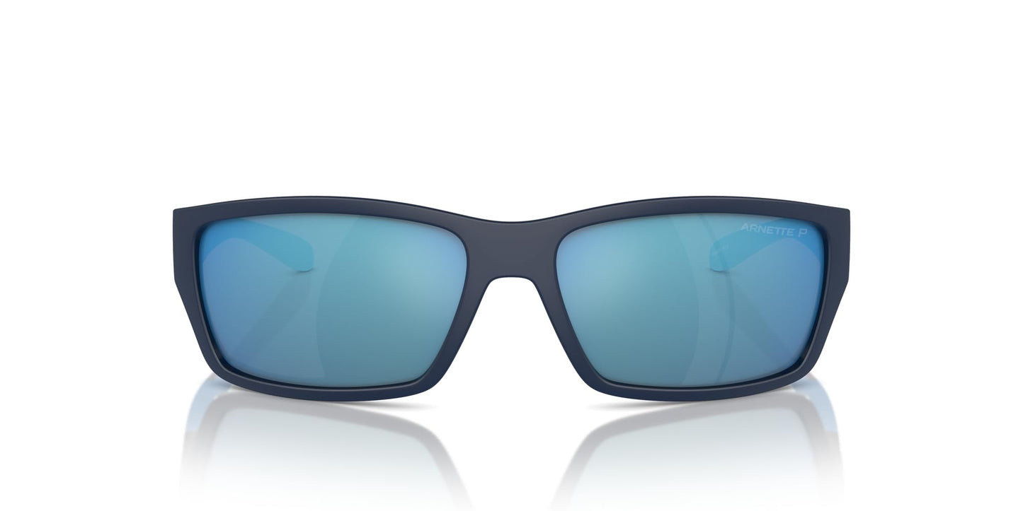 ARNETTE Man Sunglasses Dark Blue/lt Blue Matte/Shiny Frame, Dark Grey Mirror Water Polar Lenses, 61MM