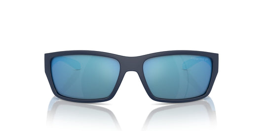 ARNETTE Man Sunglasses Dark Blue/lt Blue Matte/Shiny Frame, Dark Grey Mirror Water Polar Lenses, 61MM