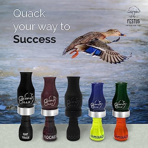 Festus Trading Company Calef Calls Single Acrylic Duck Call - The Shocker - Best Finisher Duck Calls for Mallards, Diver Ducks, Gadwall, Pintail, Teal, Mallard Ducks, and Specklebelly