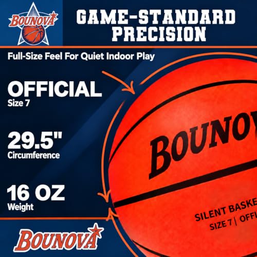 Silent Size 7 Basketball - 29.5 Inch Indoor Practice Ball with Rebound & Grip