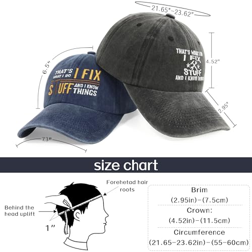 2-Pack Adjustable Baseball Caps for Men and Women - Black and Blue