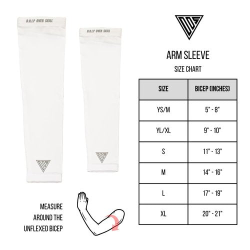 D.R.I.P Over Skill Football 2 Pack Compression Arm Sleeves, Reflective Print, Non-Slip, Breathable & Sweat Wicking, Football Drip Accessories, Thick Poly Blend, White Youth L/XL, 2 Pack