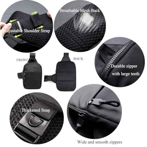 Mini Sling Bag for Men Crossbody,Small Chest Bag Casual Trendy Waterproof Lightweight Phone Crossover Daypack