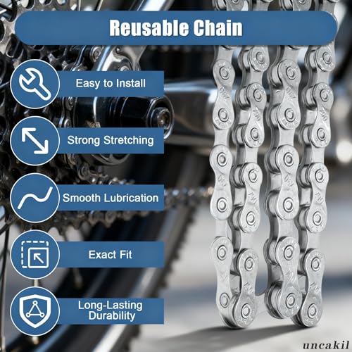 9/18/27 Speed Bicycle Chain - 116 Links, Rust-Resistant Mountain & Road Bike Chain
