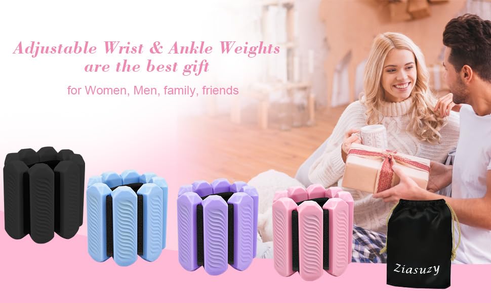 Adjustable Ankle and Wrist Weights for Women, 1 Lb Each, Set of 2, for Walking, Yoga, Dance, Gym (pink)