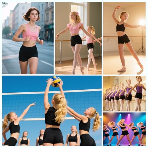 Girls Cotton Dance Shorts for Kids - Black, 4-5T Variation of THIS listing