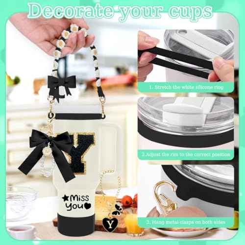 Stanley Cup Accessories Set,8Pcs Cup Accessories Including Straw Topper,Boot,Cup Charm,Stickers and Other Accessories,Suitable Accessories for Stanley