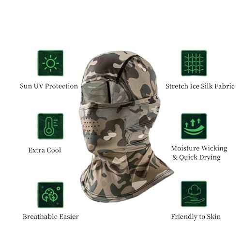Camo Balaclava Face Mask for Men Women UV Sun Protection Cycling Neck Scarf Gaiter Head Breathable Motorcycle