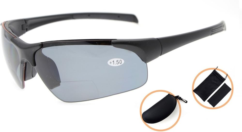 Eyekepper TR90 Unbreakable Sports Polarized Half-Rimless Bifocal Sunglasses