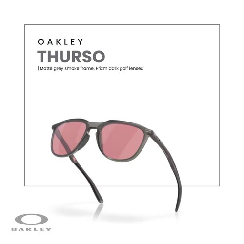 OAKLEY Thurso OO9286 928604 54MM Matte Grey Smoke/Prizm Dark Golf Square Sunglasses for Men+ Bundle Accessory Leash Kit, Microfiber Pouch