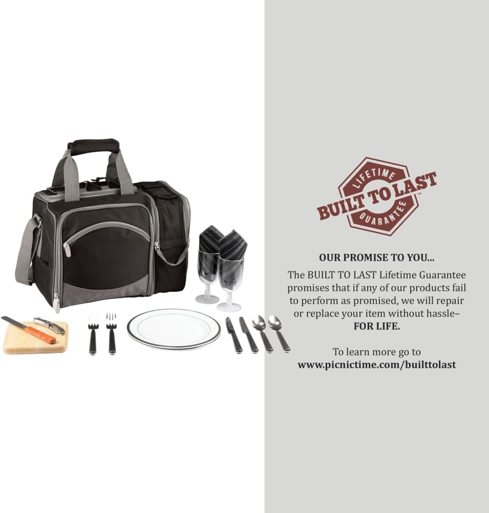 NCAA Malibu Cooler Picnic Basket - Insulated Tote with Complete Picnic Set