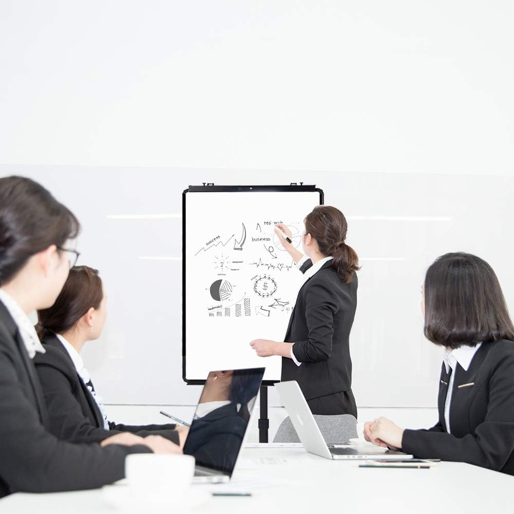 VIZ-PRO ECO Magnetic Mobile Whiteboard, 36 X 24 Inches, Easel Flipchart Stand Rolling Dry Erase Board with Paper Pads