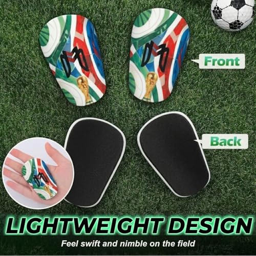 Mini Shin Guards for Soccer - Tiny Shin Pads Men Women Teens - World Cup Variation