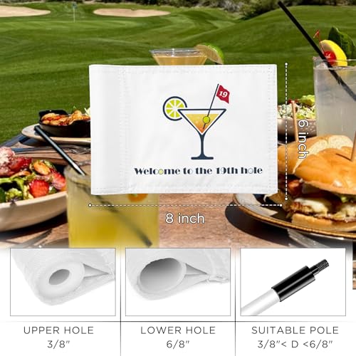 KINGTOP 19th Hole Golf Flag - 6x8 Inches, Nylon, with Sleeve, Golf Course Decor - Variation of THIS listing
