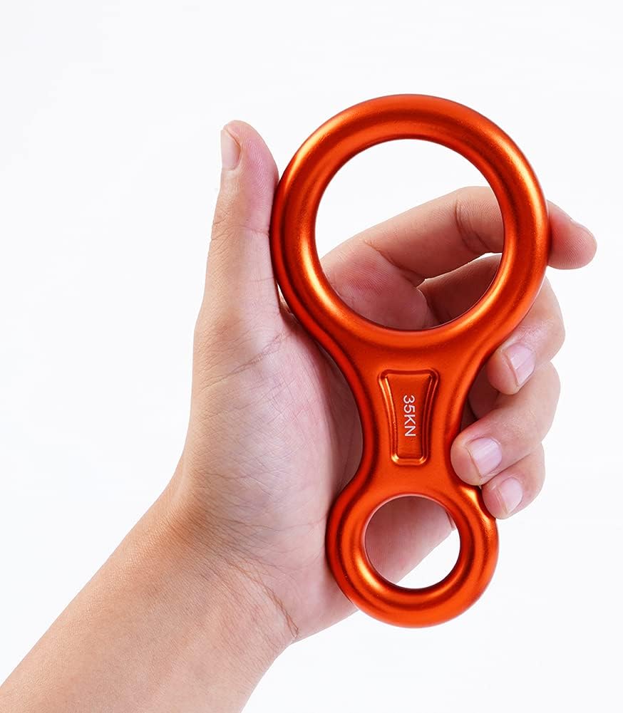 PROND Terminal 8 Descender, Climb Aluminum Figure 8 Descender Rigging Plate Heavy Duty, 35KN Aluminum Alloy Descender for Outdoor Climbing Rappel Gear Downhill Ring Equipment and Belay Device