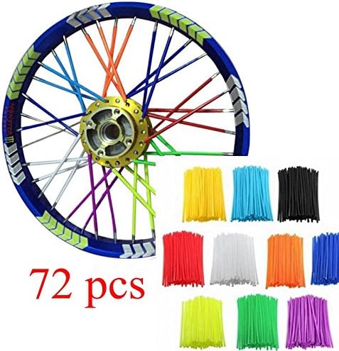 72Pcs Universal Spoke Skins Covers，Wheel Spoke Wraps Skins Pipe Trim Decoration Protector For Motorcycle Dirt Bike Yamaha Honda BMW Suzuki Kawasaki(Pink)