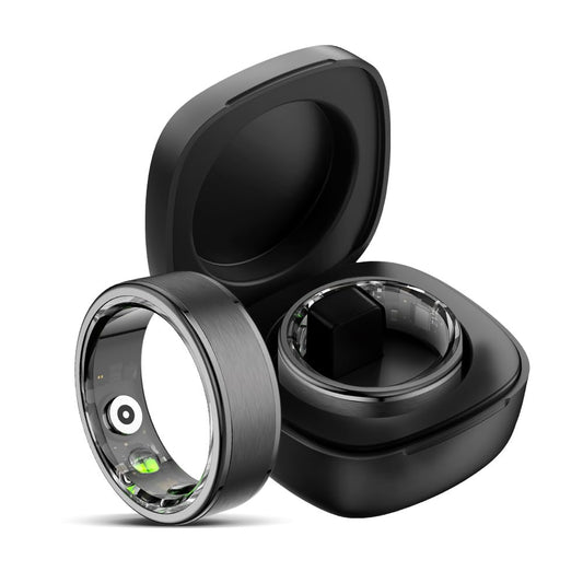 Fitness Smart Ring with 7/24 Heart Rate Monitor Pedometer Sleep Ring Waterproof Tracker Casual Sports Ring Gold Black Ring