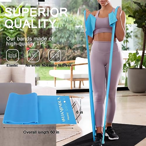 5-Piece Latex-Free Resistance Bands Set with Handles and Door Anchor for Exercise & Rehab