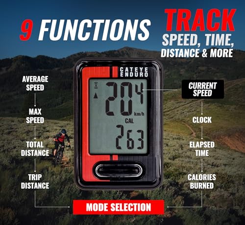 Cateye Enduro Wired Bike Computer - Heavy-Duty Cycling Dashboard