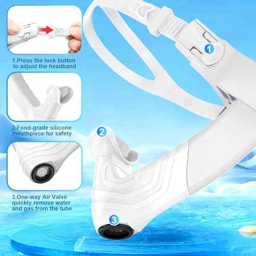 Greatever Swim Snorkel for Lap Swimming, Detachable Portable Swim Training Snorkel, Silicone Adjustable Headband, One Way Exhaust Valve, Unisex-Adult