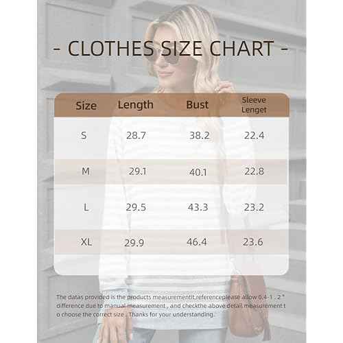 Womens Casual Striped Long Sleeve Shirt Trendy Crew Neck Slim Loose Fit Basic Blouses Tops