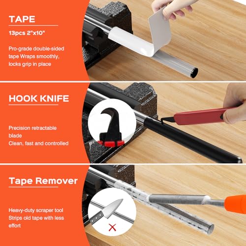 Green Small Bench Vise Golf Grip Kit with Tape & Solvent - Hibijou