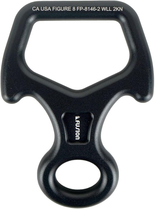 Fusion Climb Aluminum Descender Rescue Figure 8 Descender with Ears/Horns Rappelling Gear Belay Device Climbing Skills