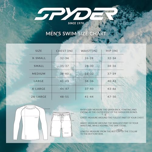 Spyder Men's 9 Inch Quick-Dry Stretch Swim Trunks with Sun Protection - Small / Mix