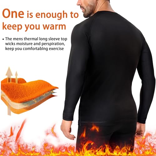 Thermal Underwear for Men Long Johns Fleece Lined Base Layer Quick Dry for Cold Weather