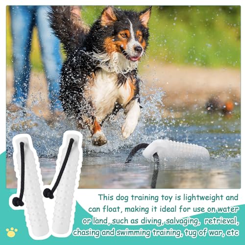 White Dog Bumper Training Dummy Set - 6 Pcs for Land & Water Fetch