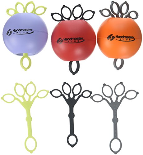 Handmaster Plus Hand Exerciser Set of 3 - Stress Relief & Finger Strengthening Balls