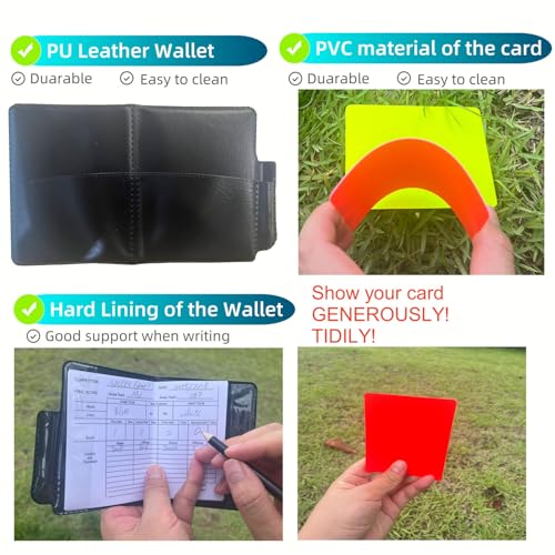 Soccer Referee Card Set with Wallet and Recording Papers - 4 Pack