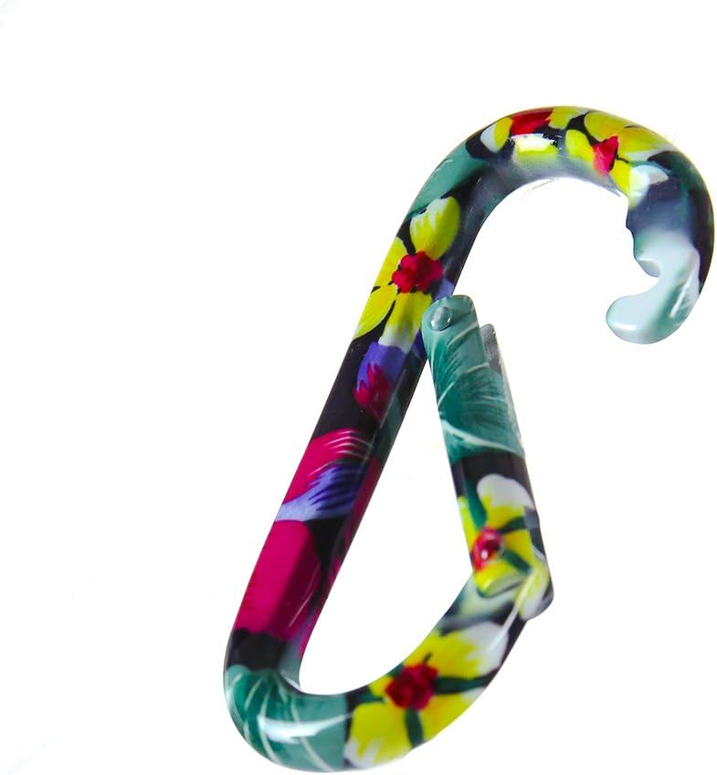 Fusion Climb I-Clip 3.25" Aluminum Novelty Design Compact Carabiner Keychain Backpack Snap Hook Mystery Garden 5-Pac