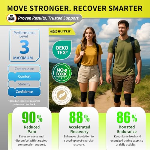 Knee Brace for Pain Relief Women & Men, 2 Pack Compression Knee Brace, Knee Support Sleeve for Running, Workout, Sports, Knee Braces for ACL, Meniscus Tear, Arthritis and Injury Recovery Black 2XL