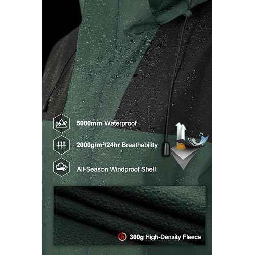 Orolay Women's Hooded Winter Ski Jacket 3 in 1 Waterproof Warm Coat Fleece Mountain Hiking Windbreaker
