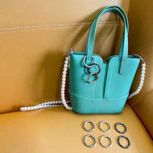 Round Key Ring Carabiner Clip for Keys, Buckle, Bags, Purses, 1 Inch Keychain Rings, Set of 12