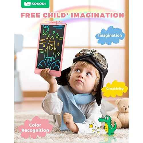 KOKODI LCD Writing Tablet,Gifts for 3 Years Old Boys and Girls,10 Inch Colorful Doodle Board Drawing Tablet, Erasable Reusable Electronic Drawing Pads, Educational and Learning Toy for Kids