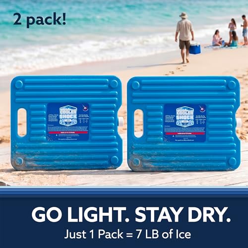 Reusable Cooler Shock Ice Packs for Cooler - Clear 3 Pack