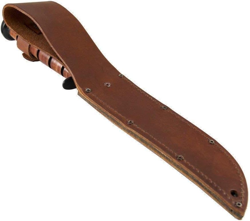 Ka-Bar 1220 US Army Straight Edge Fighting/Utility Knife with Leather Sheath , Beige, 7" Blade