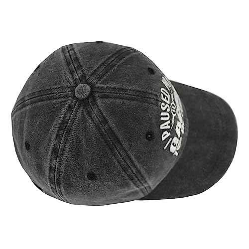 Gaming Hats for Men Women, Funny Video Game Party Decorations Stuff, Birthday Gamer Gifts for Gamers Boys Son Grandson Boyfriend, Adjustable Washed Cotton I Paused My Game To Be Here Baseball Cap