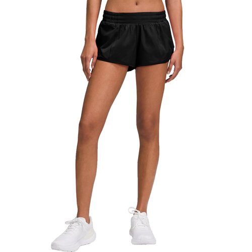 Husnainna Athletic Running Shorts for Women 2.5'' with Zipper Pockets and Mesh Liner Yoga Gym Workout H027-Black-D10L