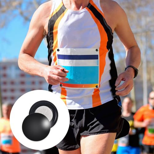 Magnetic Race Bib Clips 10 Pairs Black + White - Sports Running Cycling