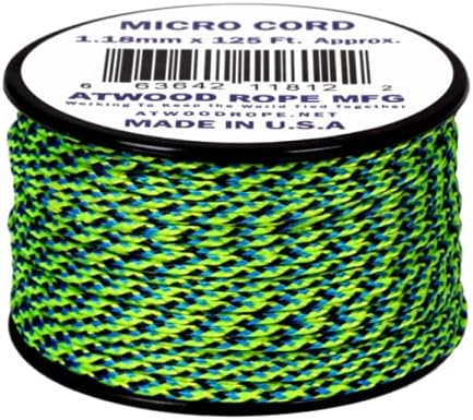 Atwood Rope MFG Micro Utility Cord 1.18mm X 125ft Reusable Spool | Tactical Nylon/Polyester Fishing Gear, Jewelry Making, Camping Accessories